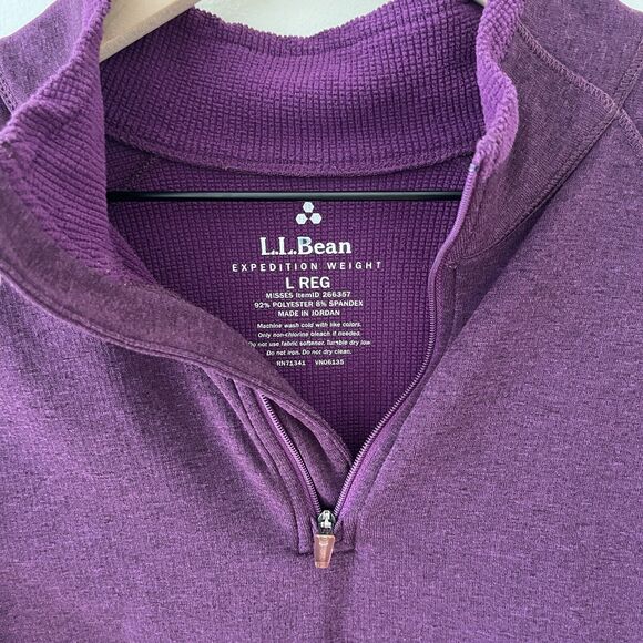 L.L. Bean Women’s Purple Expedition Weight Half Zip - Large - Picture 7 of 10
